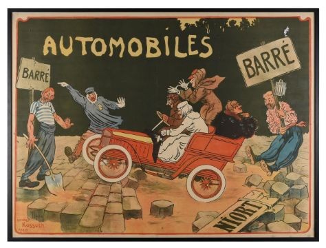 Automobielen Barre, Niort, gedrukt door Afiche Kossuth